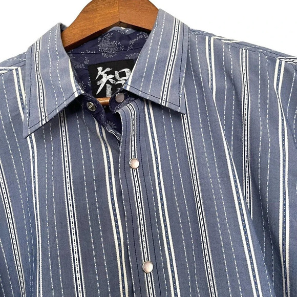 Age of Wisdom Pearl Snap Button Long Sleeve Western Shirt Size XL - Picture 3 of 6